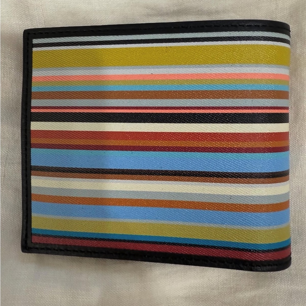 Paul Smith Multicolor Striped Leather Bi-Fold Wallet - Picture 4 of 10